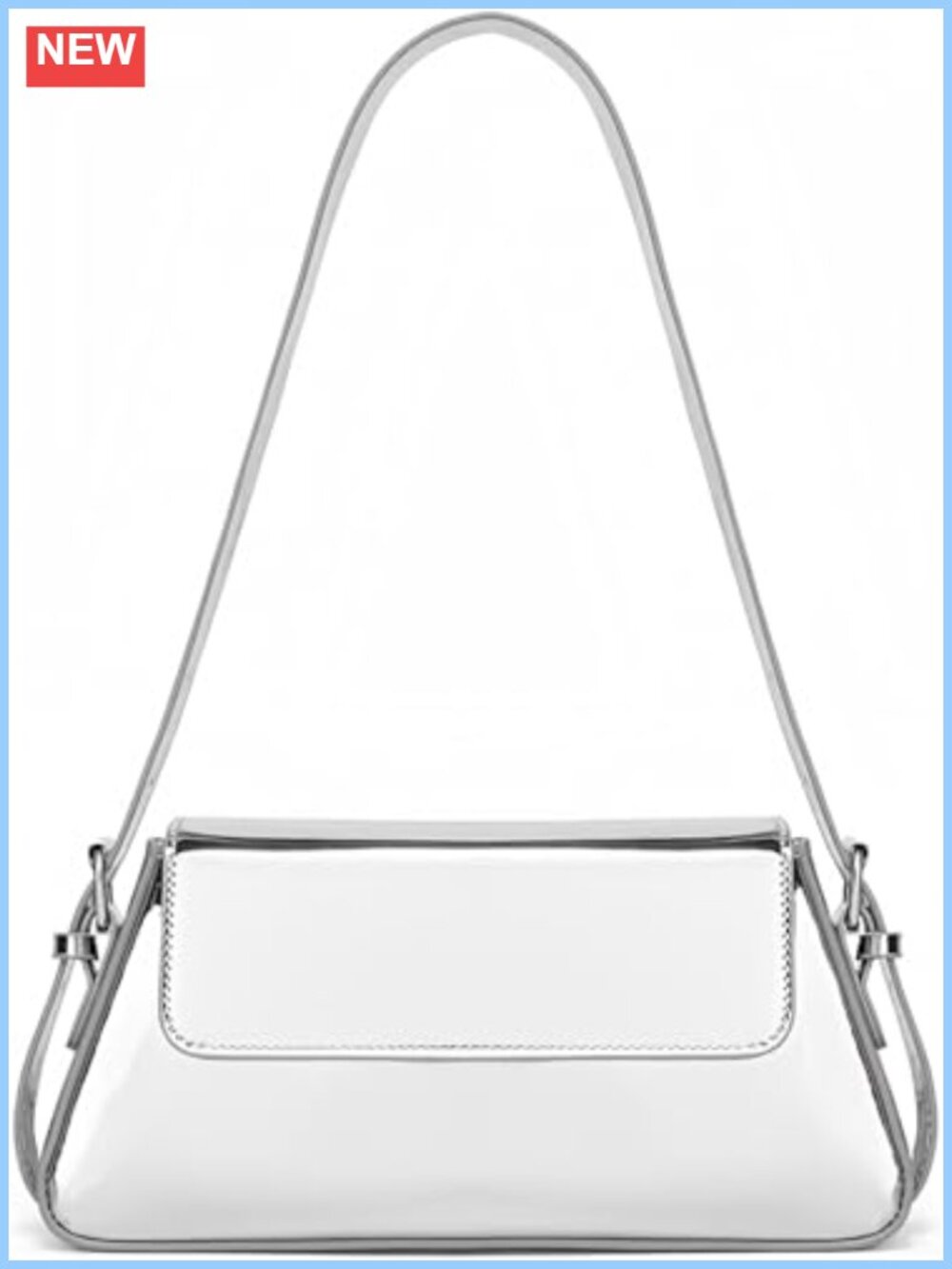 Silver Metallic PU Leather Evening Bag Clutch for Prom Wedding Party